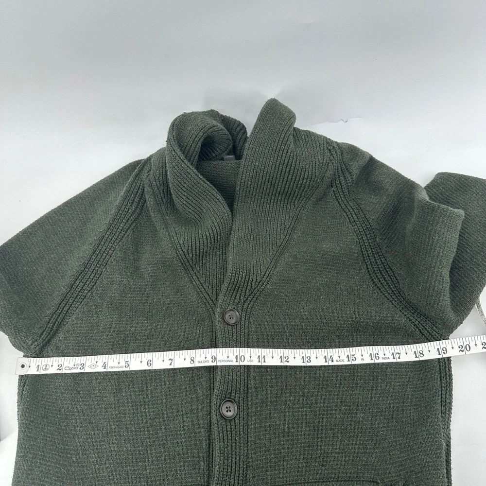 Banana Republic Cotton Cardigan Mens M Green Fisherman Dark Academia Preppy